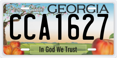 GA license plate CCA1627