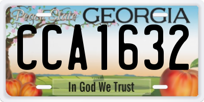 GA license plate CCA1632