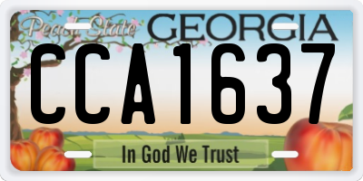 GA license plate CCA1637