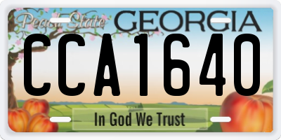 GA license plate CCA1640