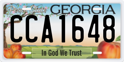 GA license plate CCA1648