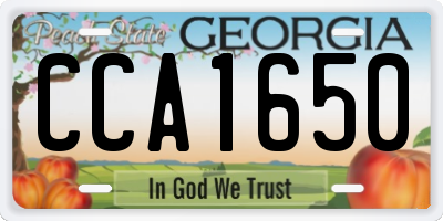 GA license plate CCA1650