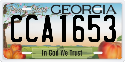 GA license plate CCA1653