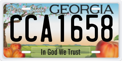 GA license plate CCA1658