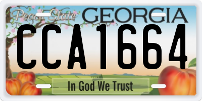 GA license plate CCA1664