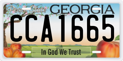 GA license plate CCA1665
