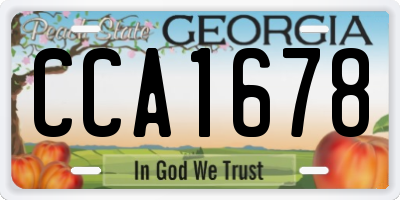 GA license plate CCA1678