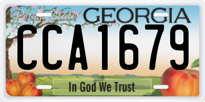GA license plate CCA1679