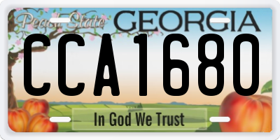 GA license plate CCA1680