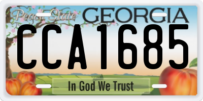 GA license plate CCA1685