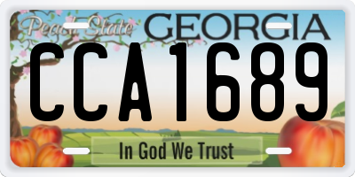 GA license plate CCA1689