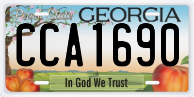 GA license plate CCA1690