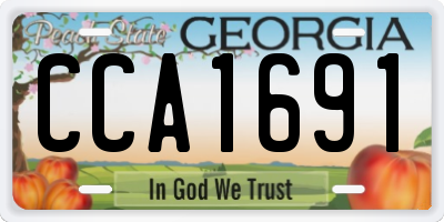 GA license plate CCA1691