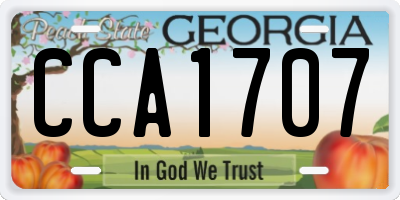 GA license plate CCA1707