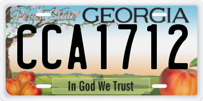 GA license plate CCA1712