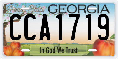 GA license plate CCA1719