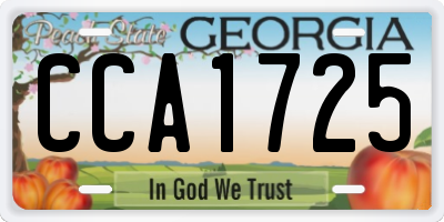 GA license plate CCA1725