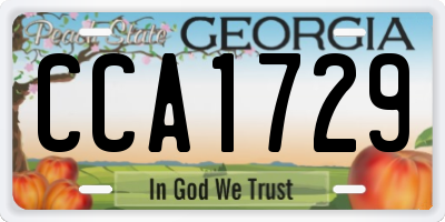 GA license plate CCA1729