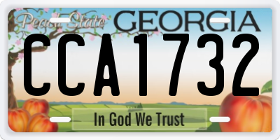 GA license plate CCA1732
