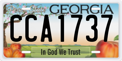 GA license plate CCA1737