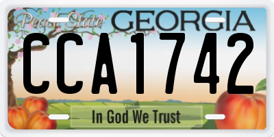 GA license plate CCA1742