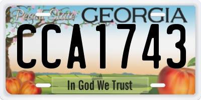 GA license plate CCA1743