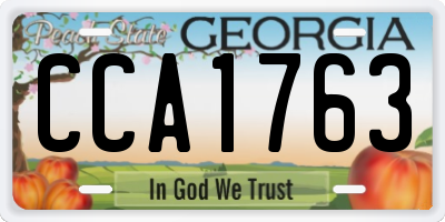 GA license plate CCA1763