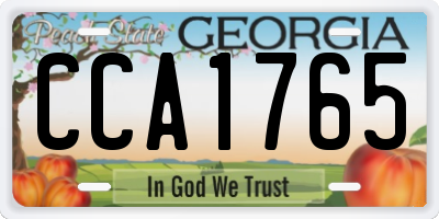 GA license plate CCA1765