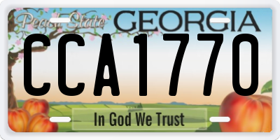 GA license plate CCA1770