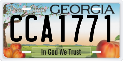 GA license plate CCA1771