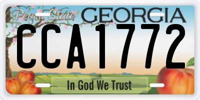 GA license plate CCA1772
