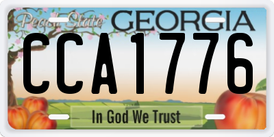 GA license plate CCA1776