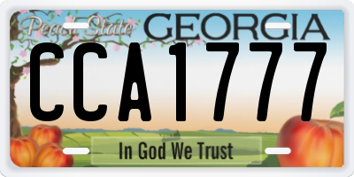 GA license plate CCA1777