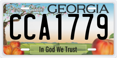GA license plate CCA1779