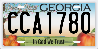 GA license plate CCA1780