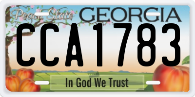 GA license plate CCA1783