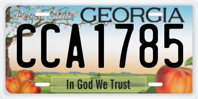 GA license plate CCA1785