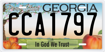 GA license plate CCA1797