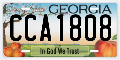 GA license plate CCA1808