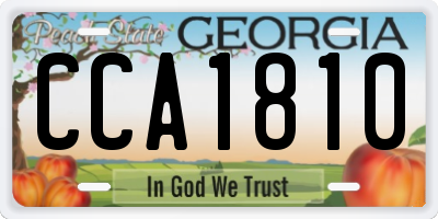 GA license plate CCA1810