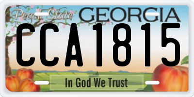 GA license plate CCA1815