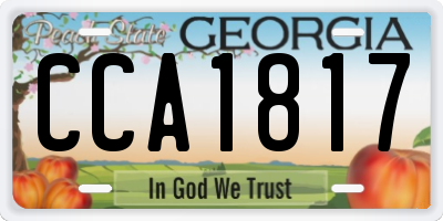 GA license plate CCA1817