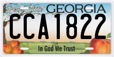 GA license plate CCA1822