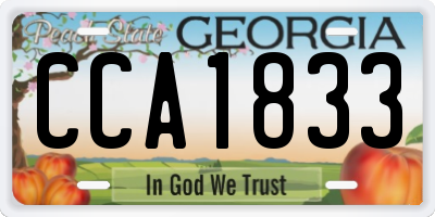 GA license plate CCA1833