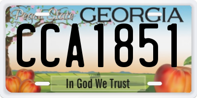 GA license plate CCA1851