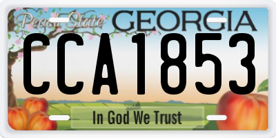GA license plate CCA1853