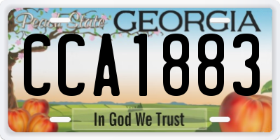 GA license plate CCA1883