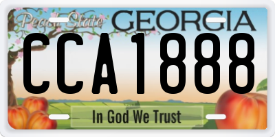 GA license plate CCA1888