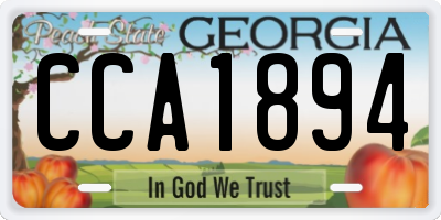 GA license plate CCA1894