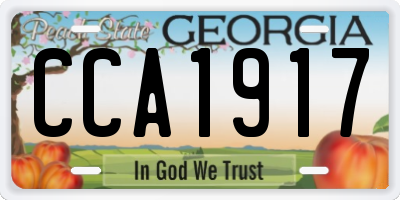 GA license plate CCA1917